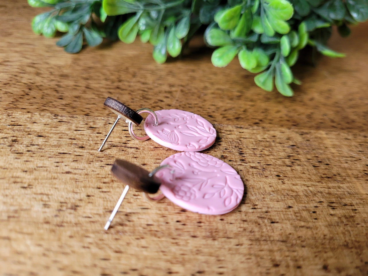 Small Floral Earrings in Pink