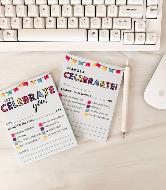 Celebration Note Pad for Positive Reinforcement