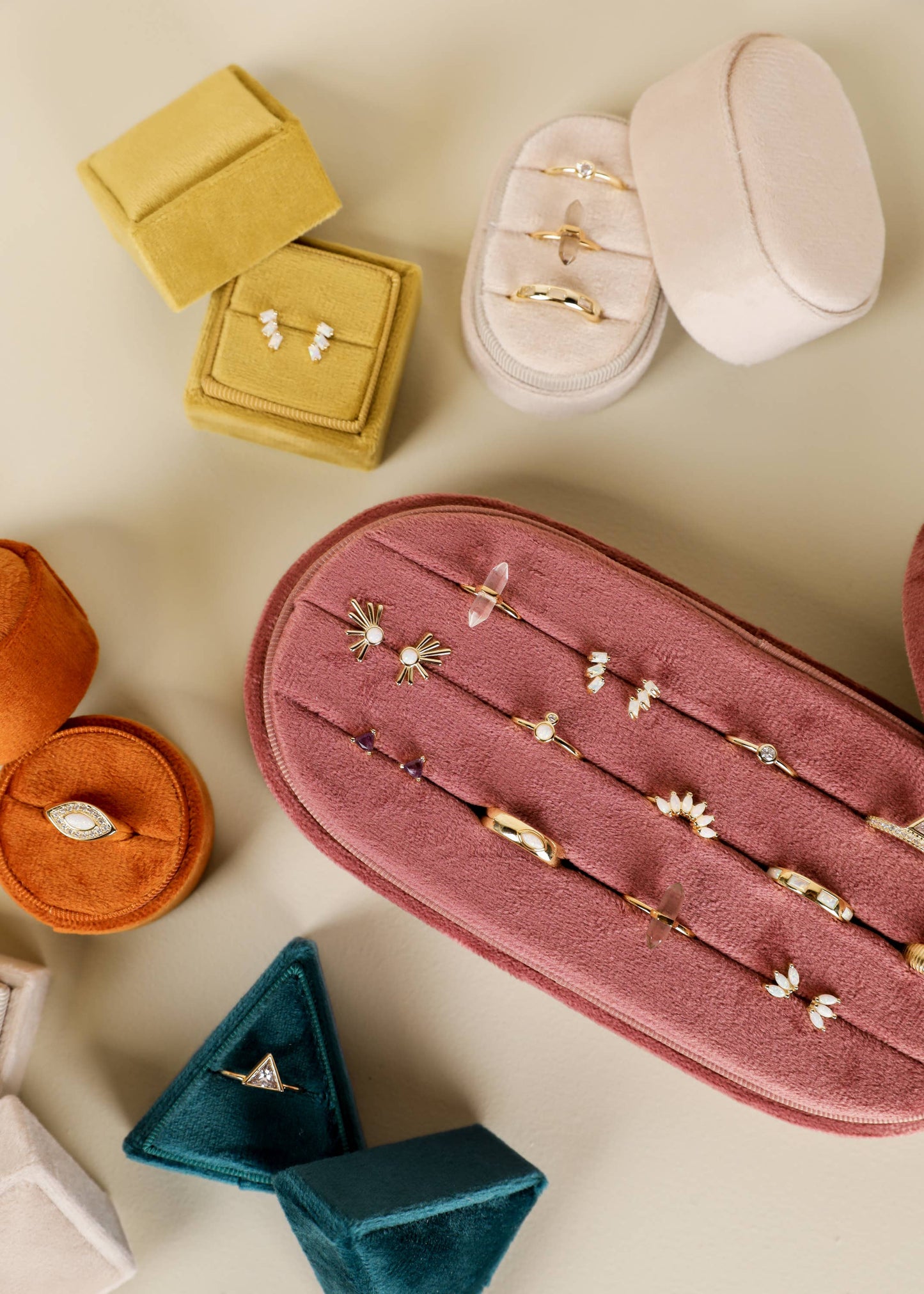 Velvet Jewelry Box - Large Oval - Dusty Rose: Dusty Rose