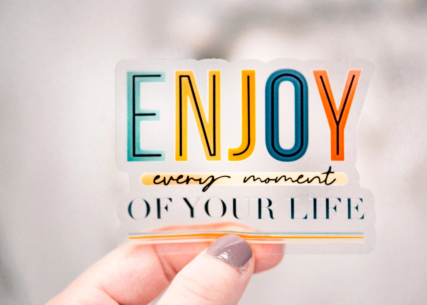 Enjoy Every Moment Sticker, Clear