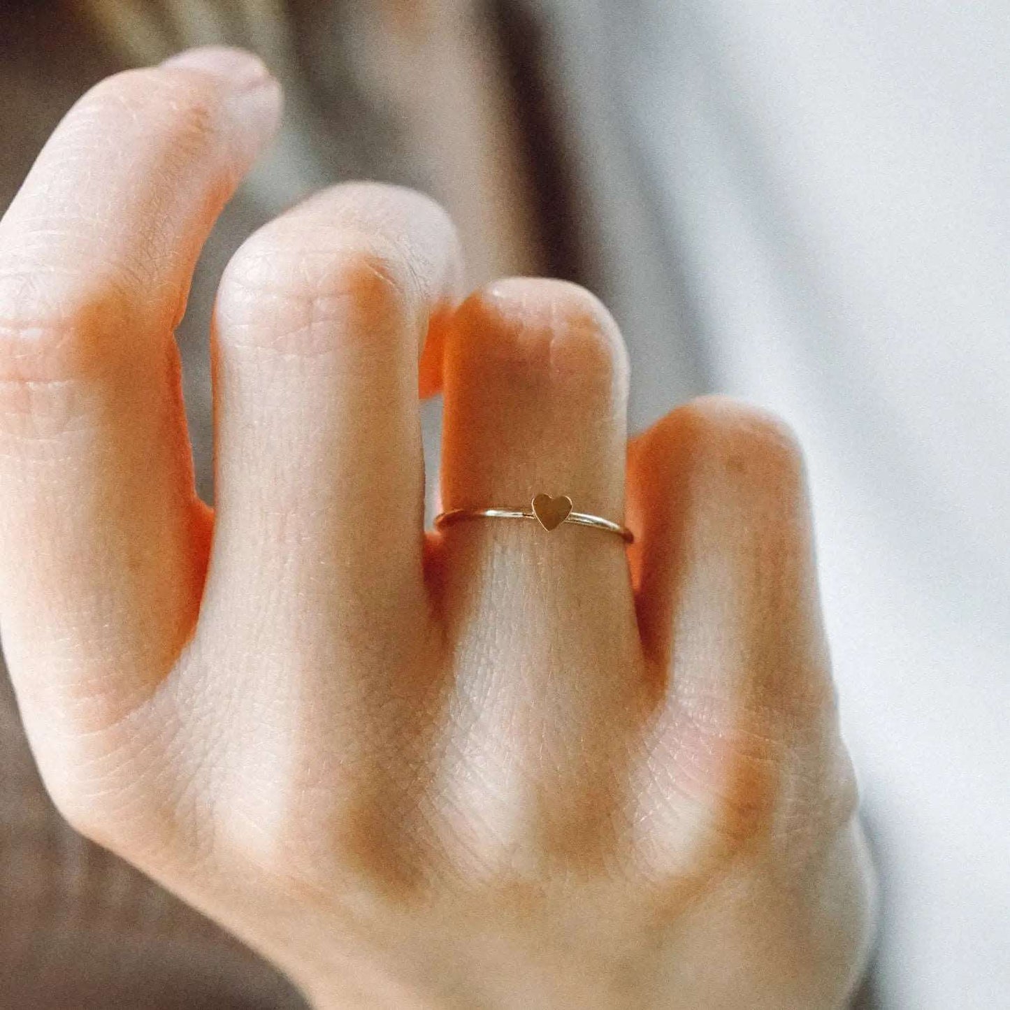 Autumn and June friendship Heart Ring