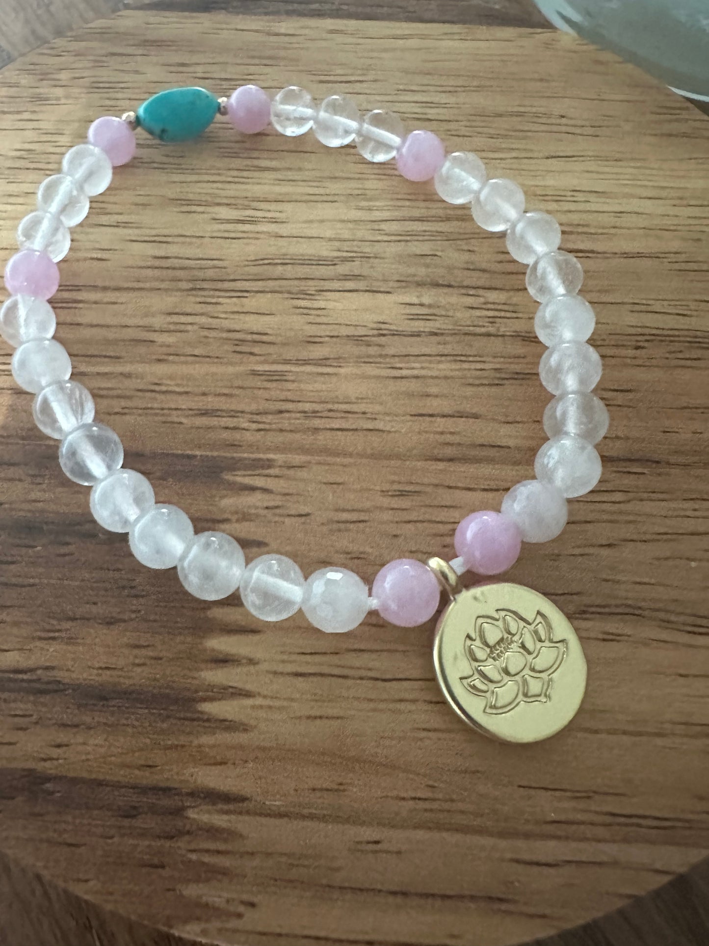 Lotus bloom charm bracelet