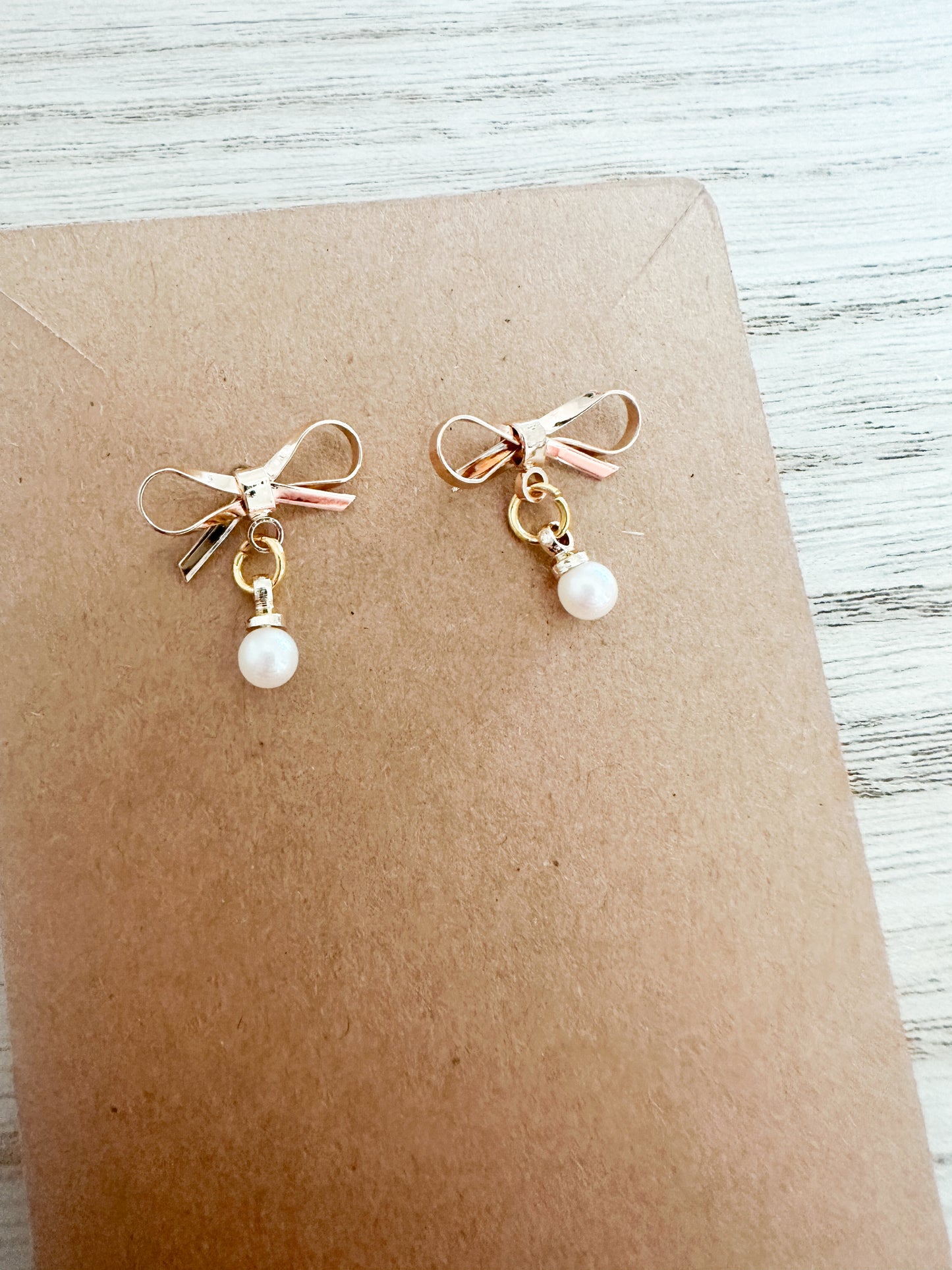 Bow Earrings with charm