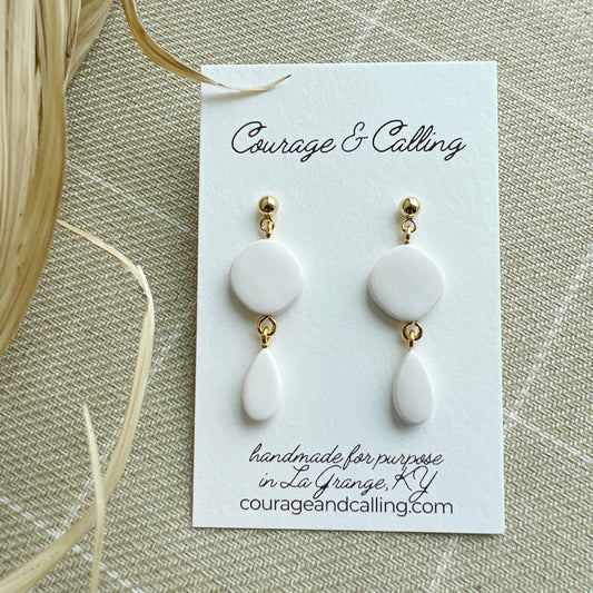 Petite Fall Dangles, white