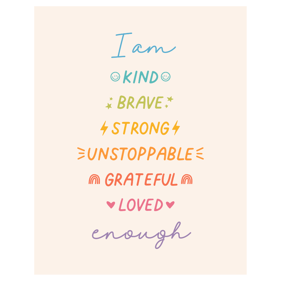 Affirmations Banner (Bright Rainbow) - Kids Decor 36x26