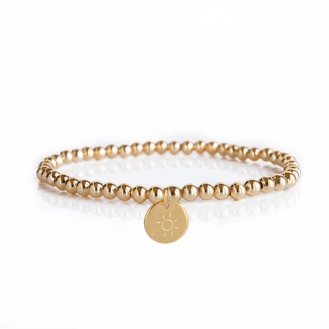 Gold Disc Sun Bracelet-"Keep your face always..."