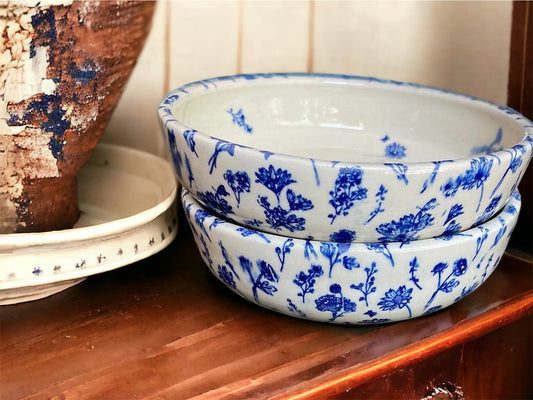 Blue Wild Flower Pasta Bowl, 1 bowl