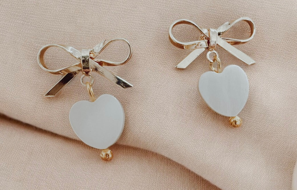 Bow Earrings with charm