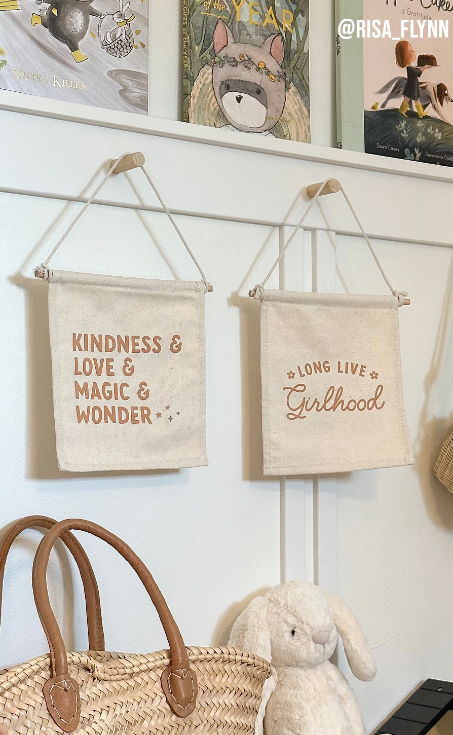 Kindness Love Magic Wonder Canvas Hang Sign - Kids Decor