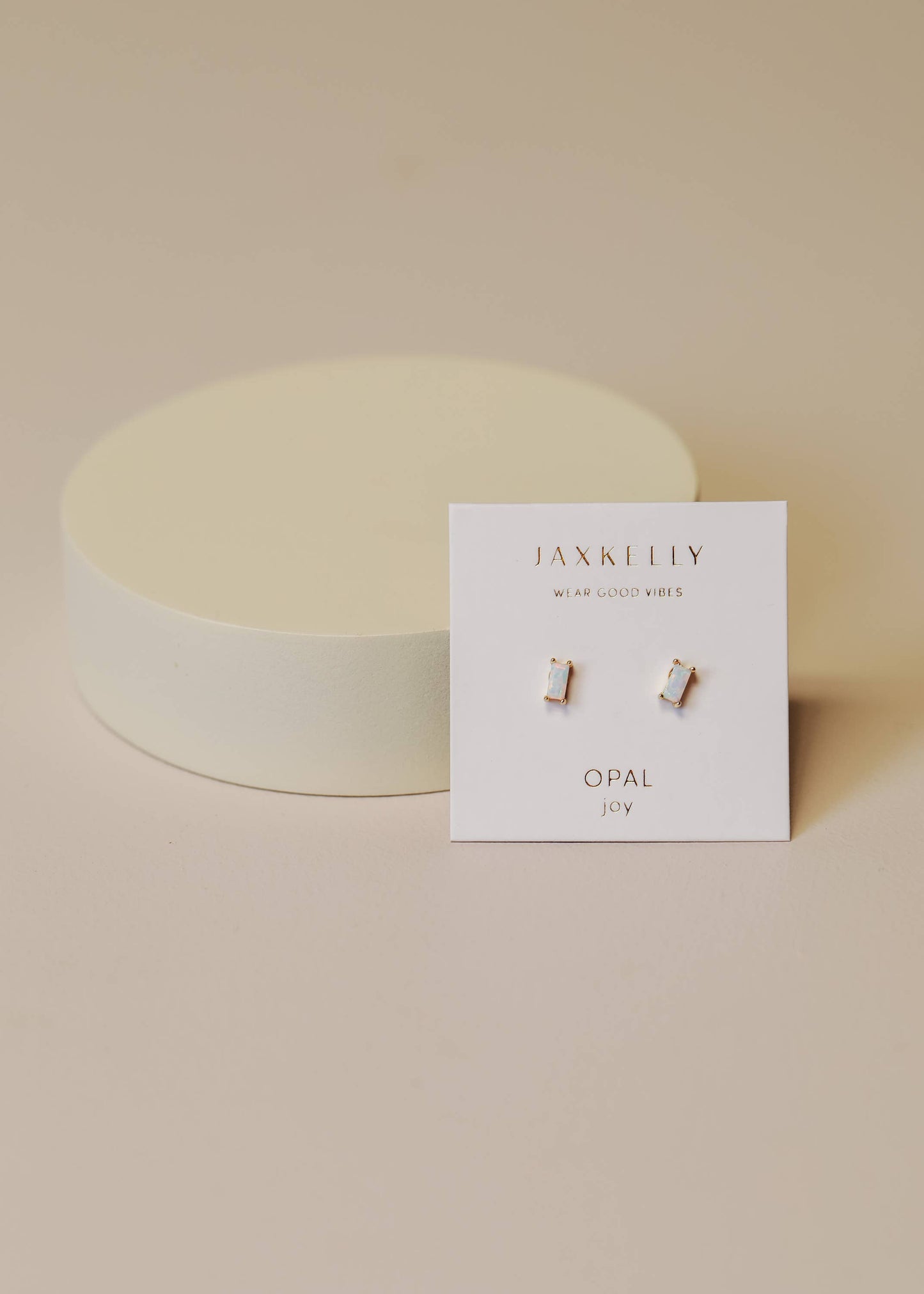 Baguette - White Opal - Earring