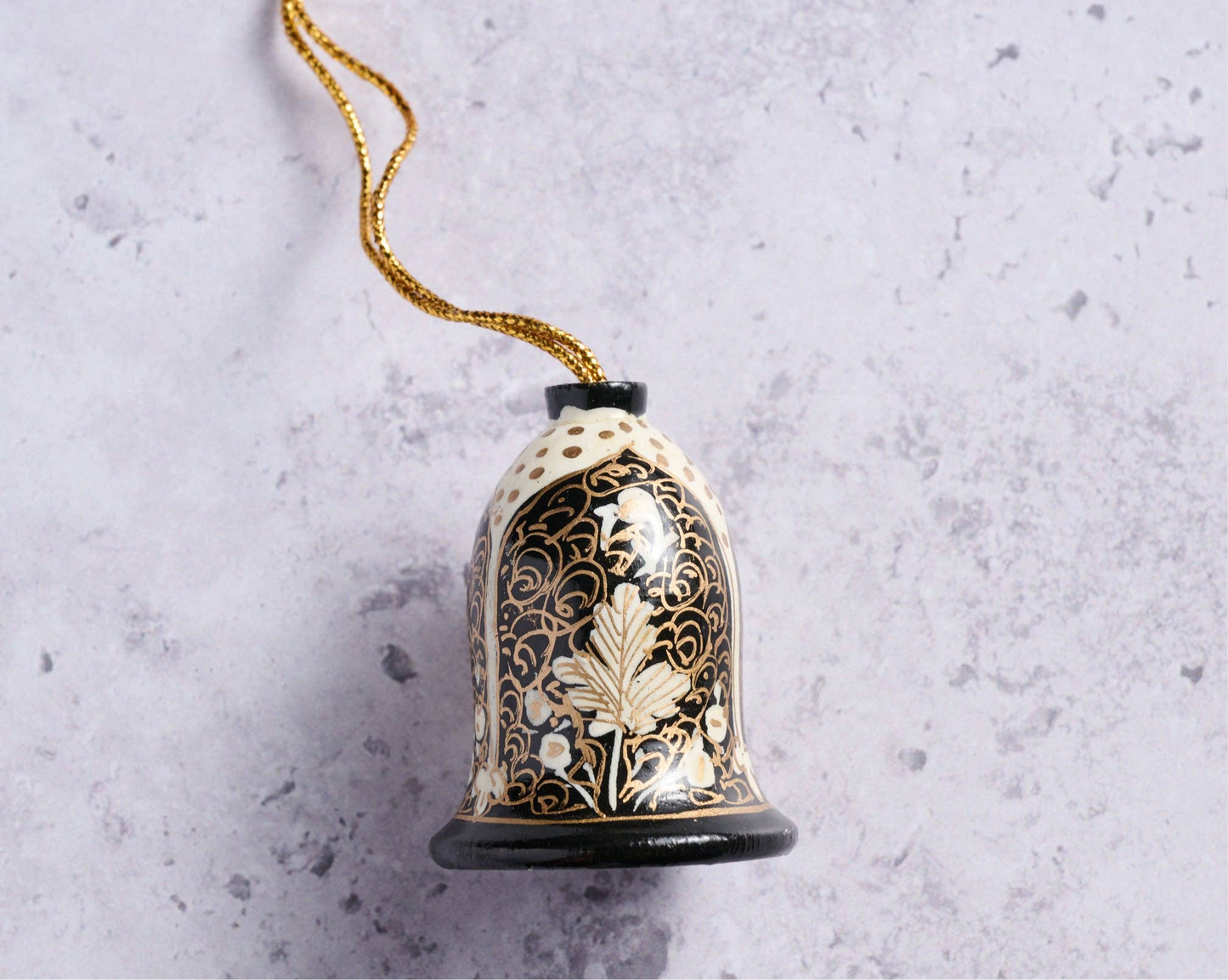 Painted Wood Bell Ornament