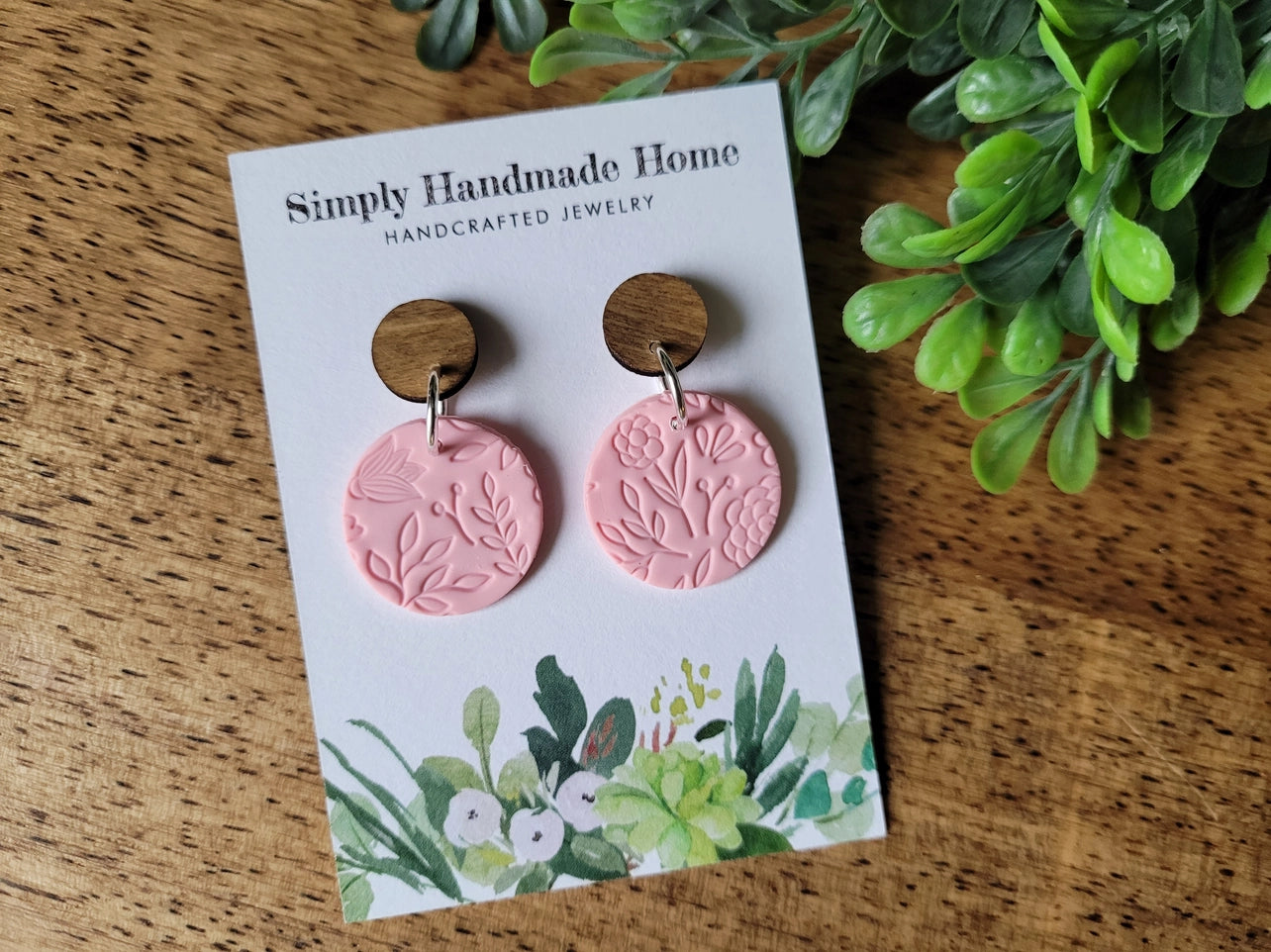 Small Floral Earrings in Pink