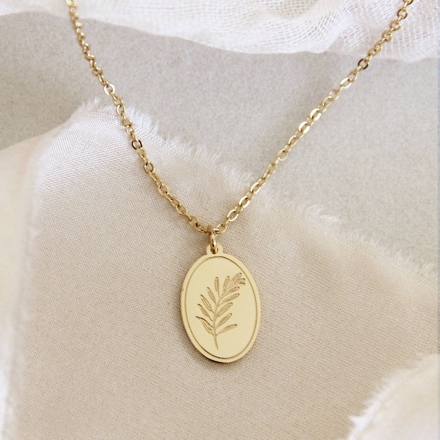 Olive Branch Peace Necklace, Promises of God, Cross Necklace: Yellow Gold