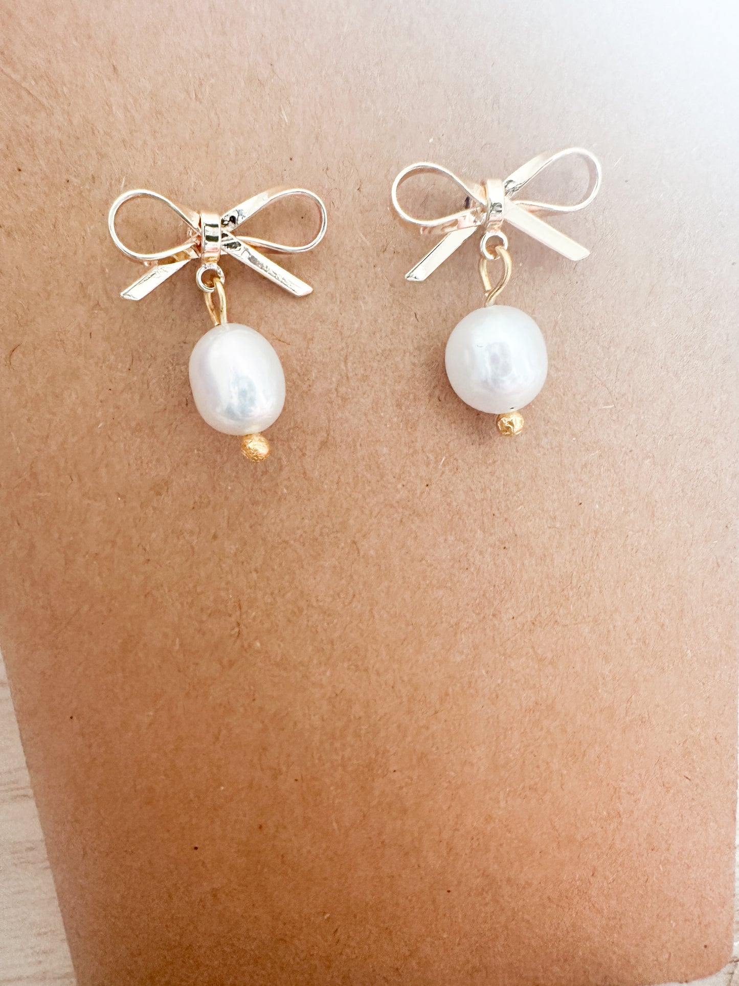 Bow Earrings with charm