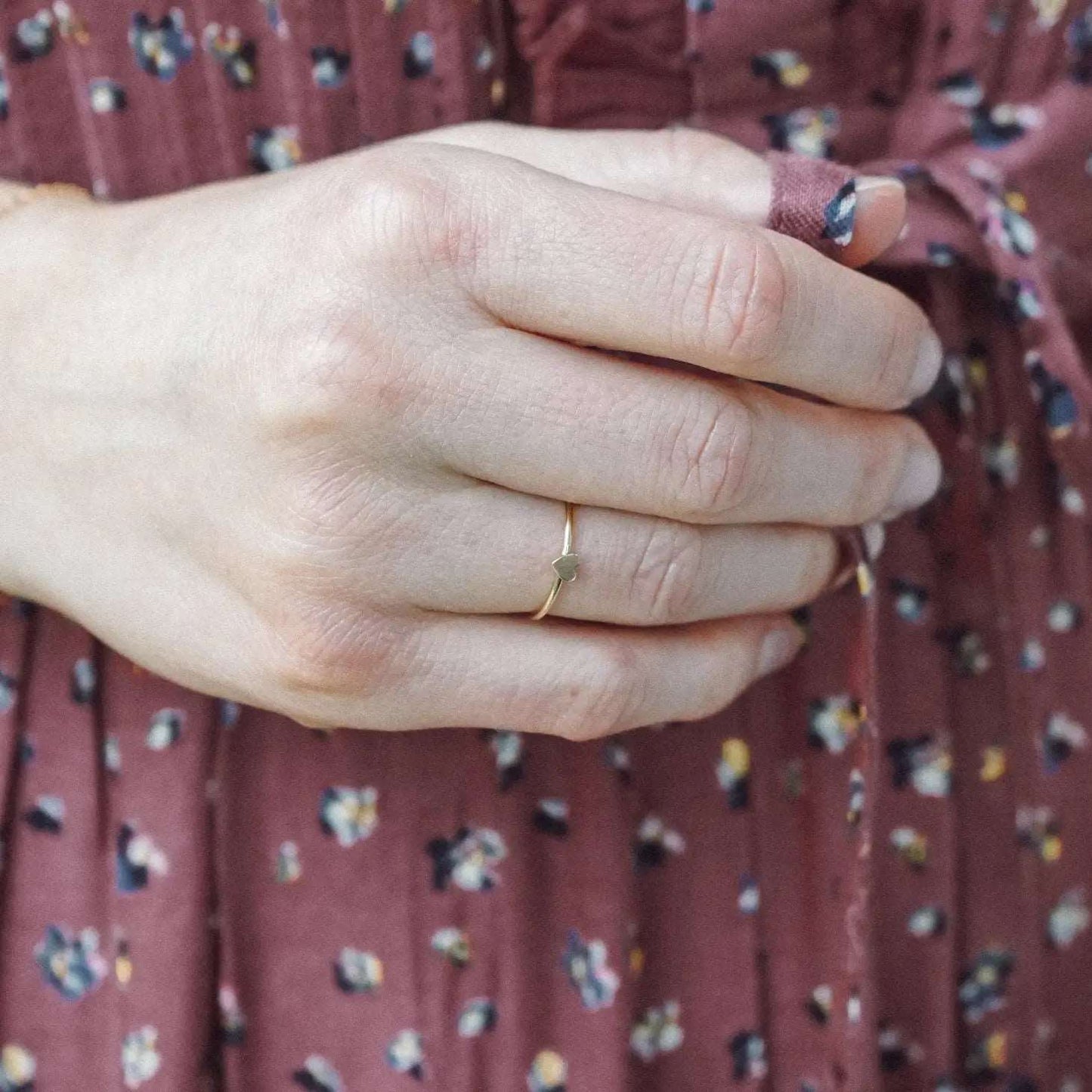 Autumn and June friendship Heart Ring