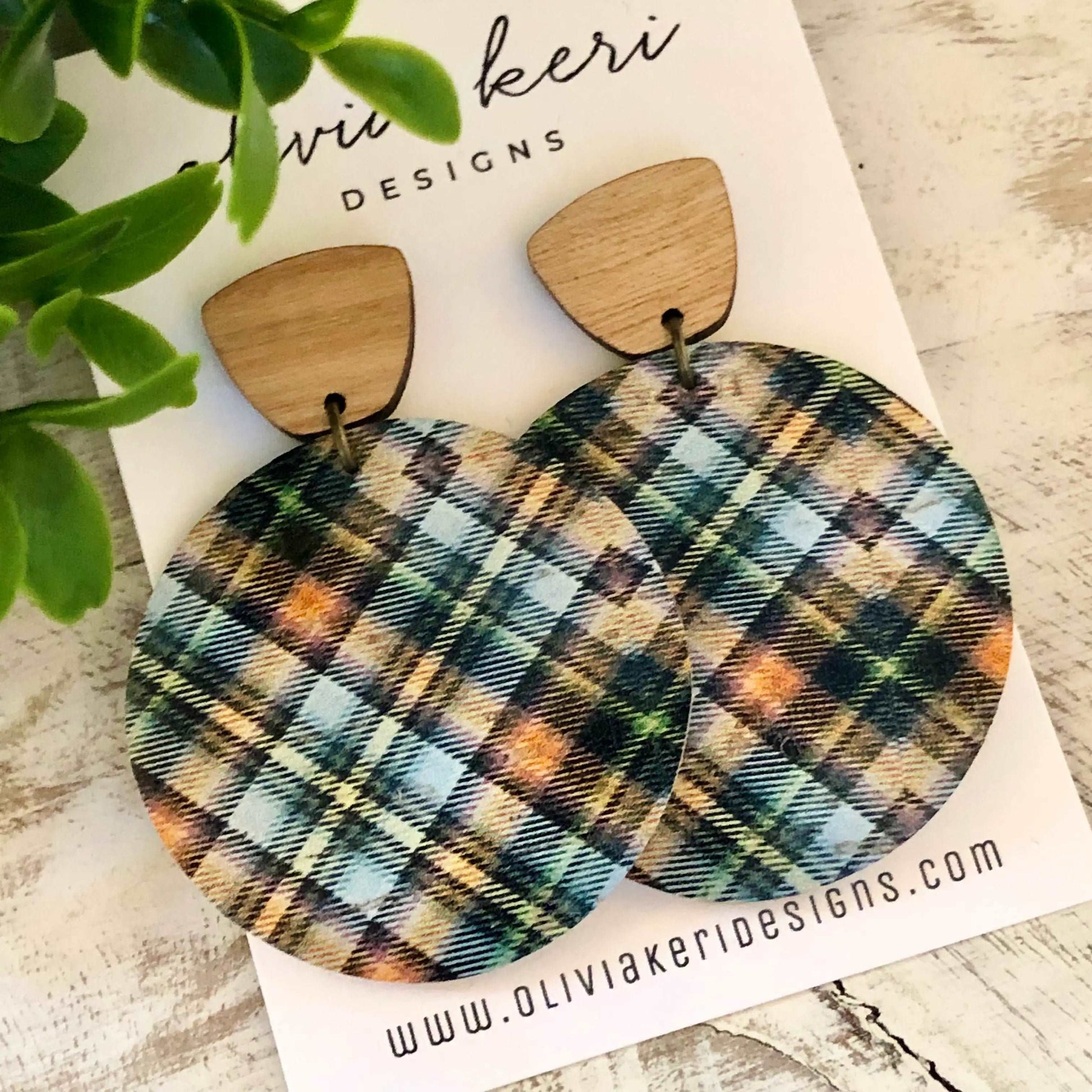 Everly - Harvest Plaid earrings