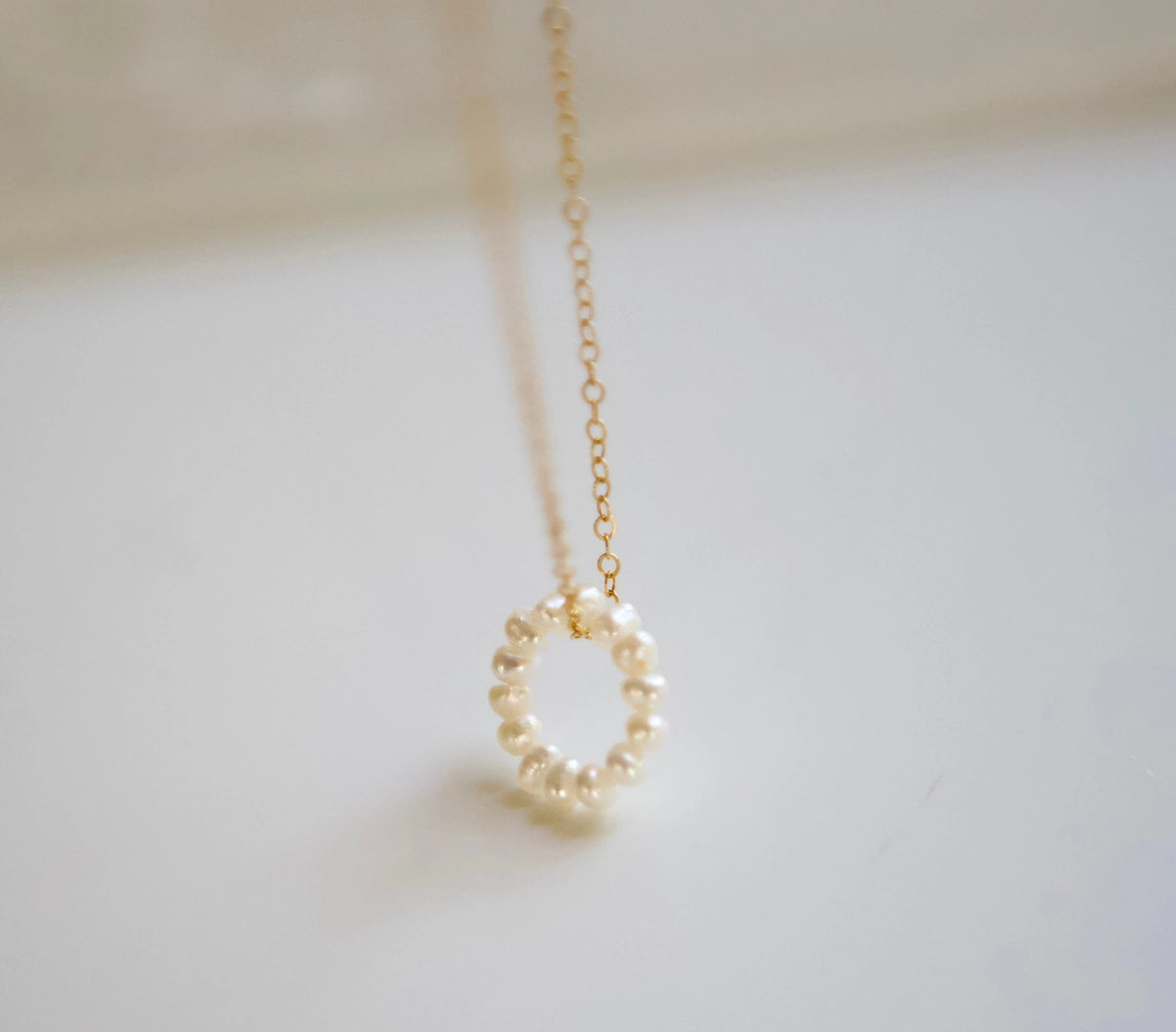 Eternity Freshwater Pearl Gold Filled Necklace