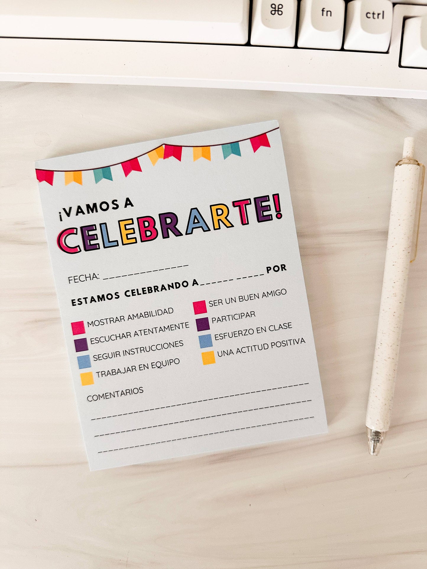 Celebration Note Pad for Positive Reinforcement