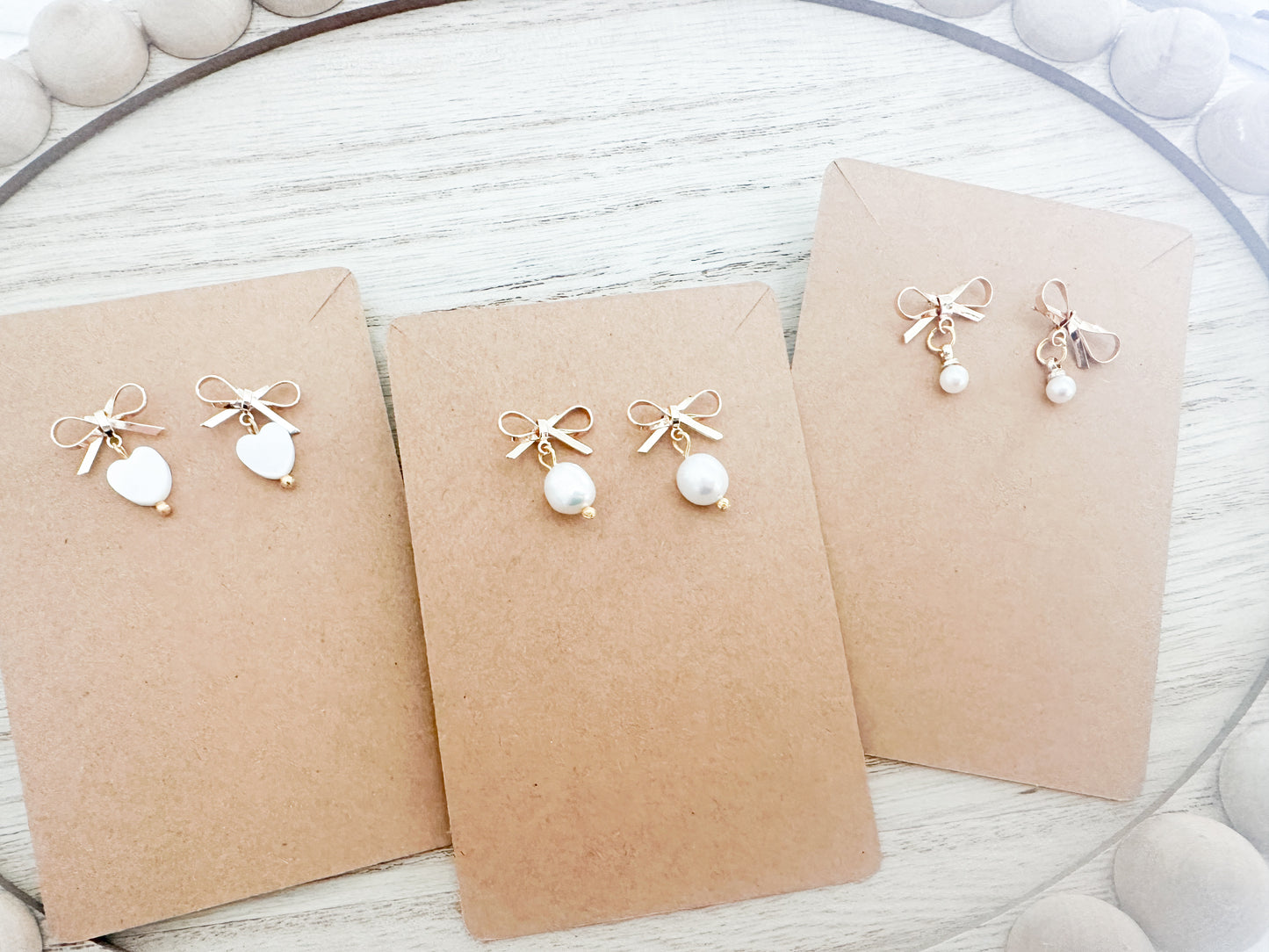 Bow Earrings with charm