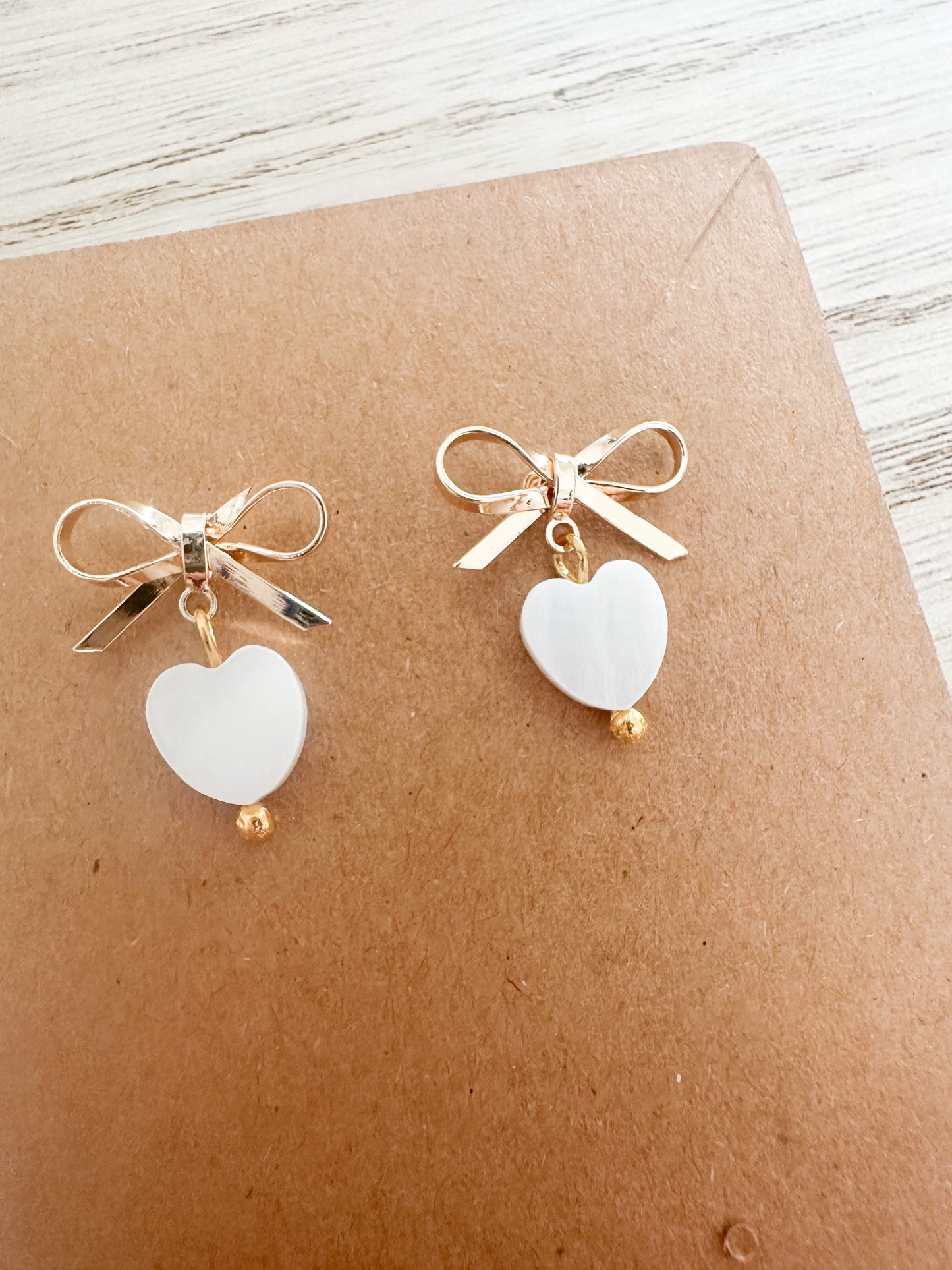 Bow Earrings with charm