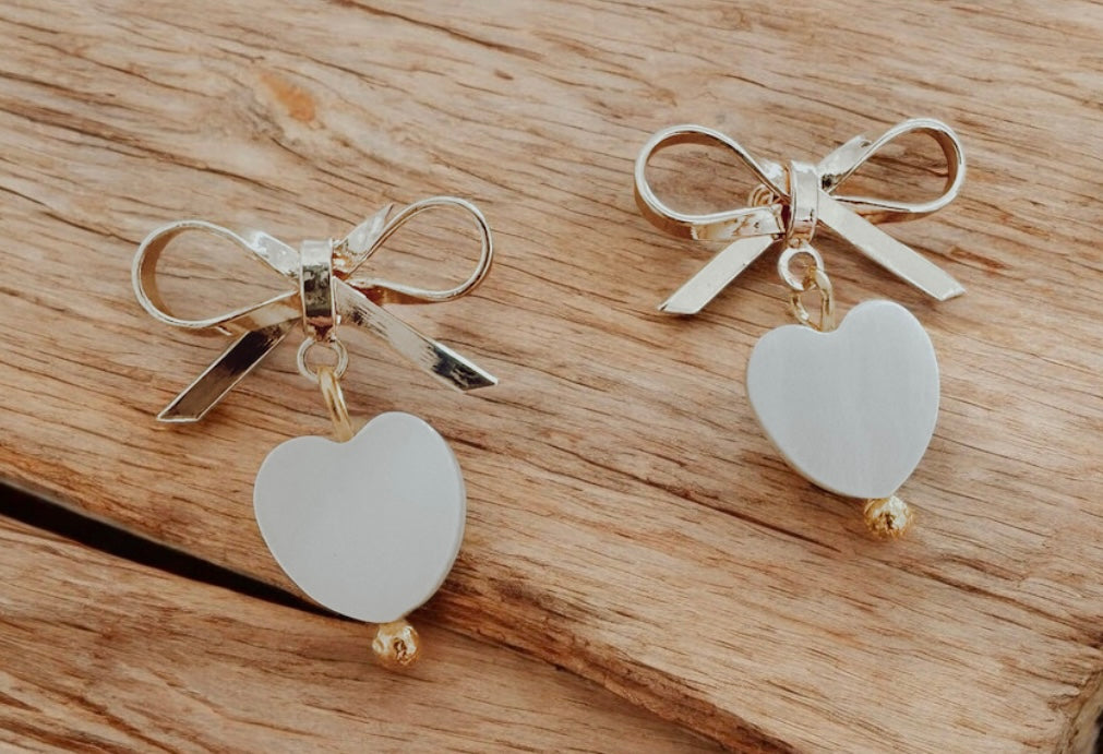 Bow Earrings with charm