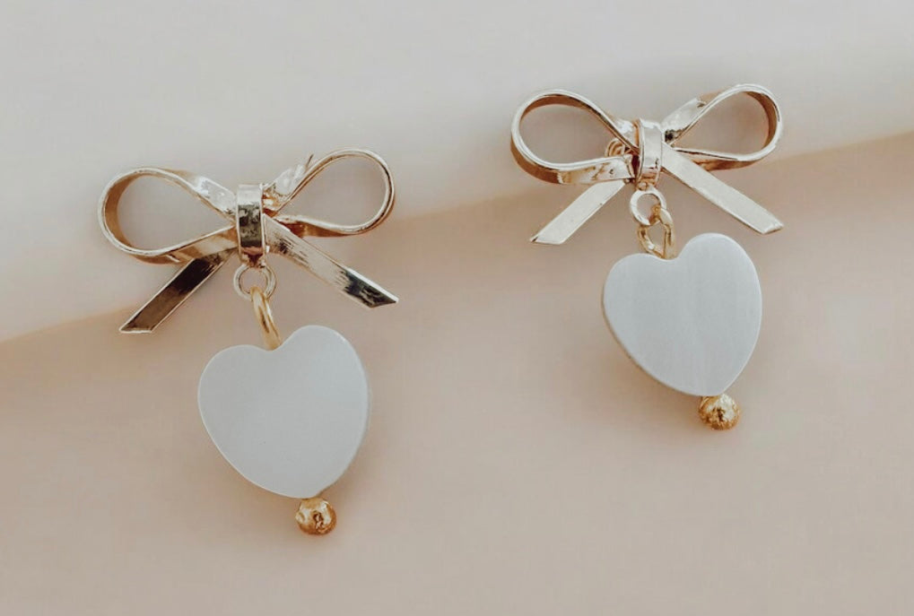 Bow Earrings with charm