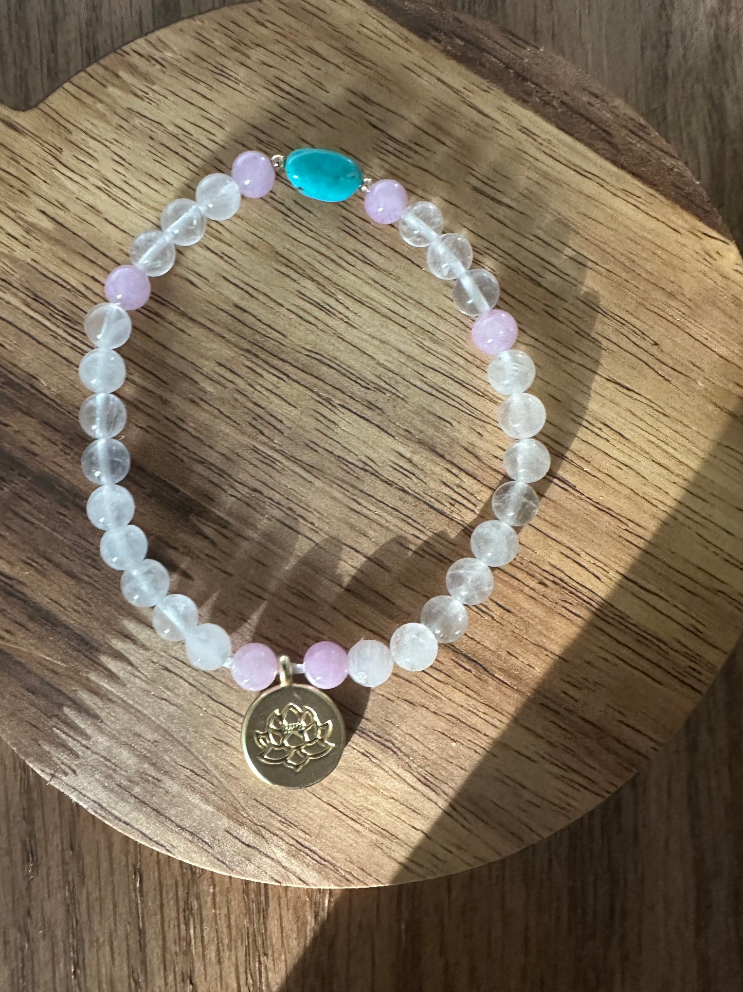 Lotus bloom charm bracelet