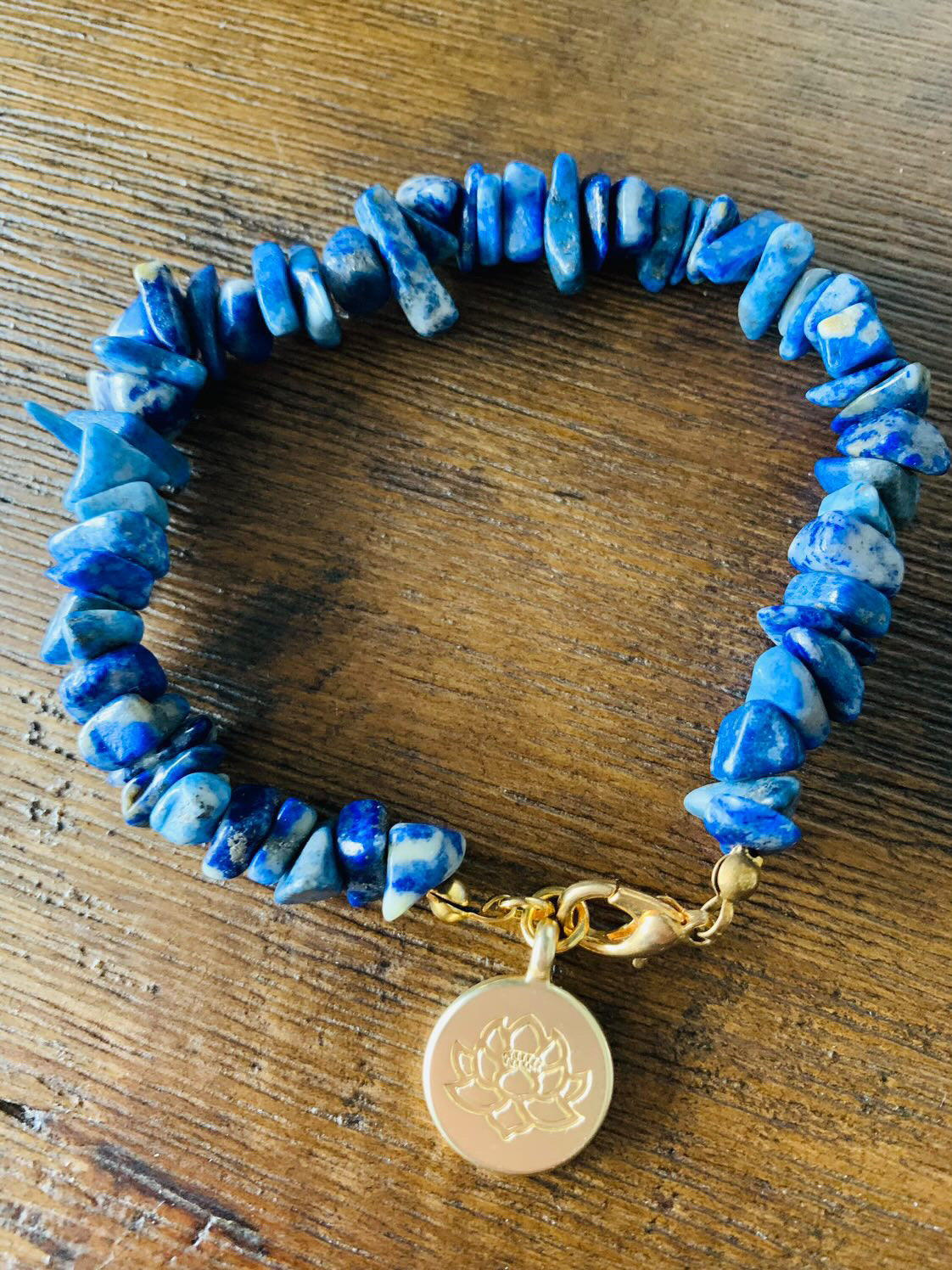 Lapis lazuli bracelet with charm