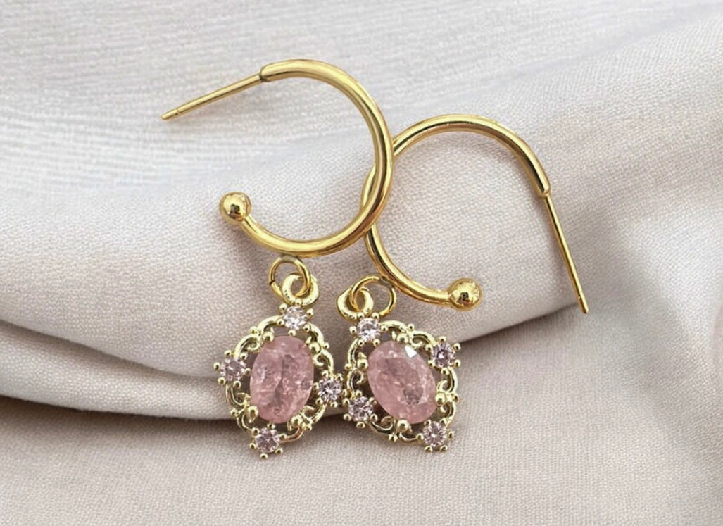 Pretty in Pink Charm Earrings