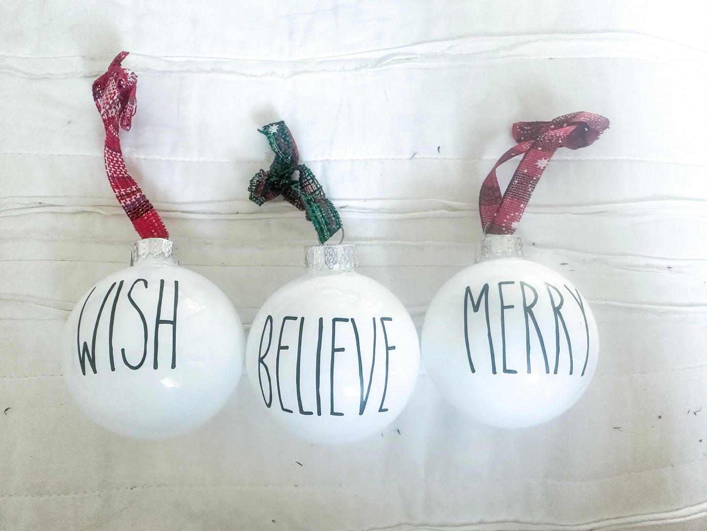 Farmhouse inspired Word Ornaments