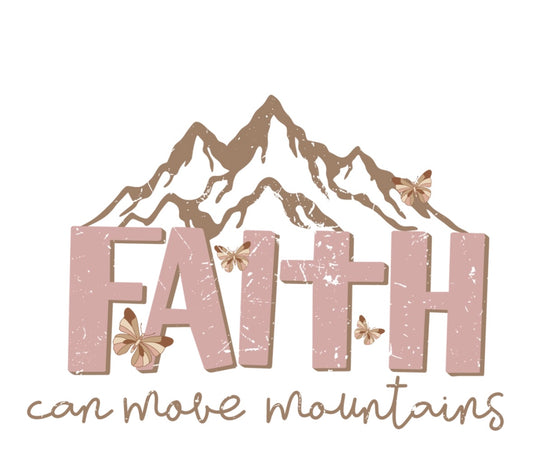 Retro Faith Can Move Mountains Vinyl, Sticker, 3x3