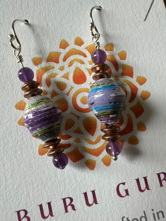 Paper bead earrings