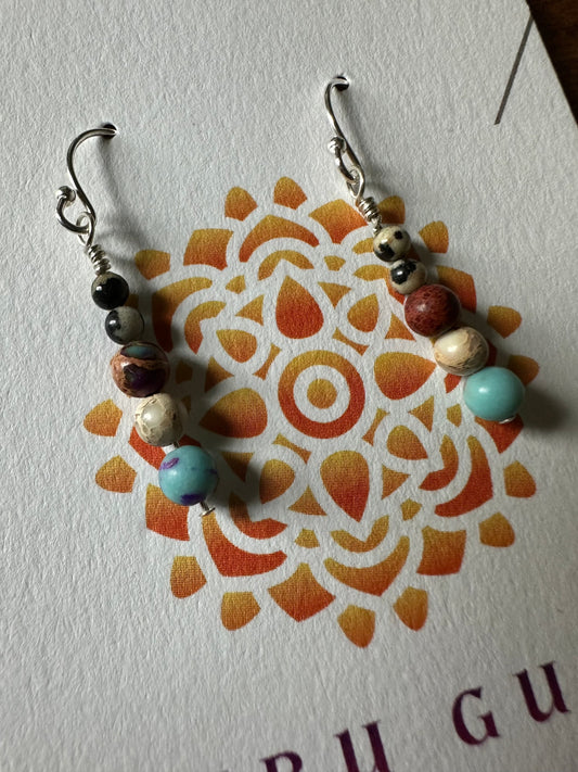 Painted jasper earrings