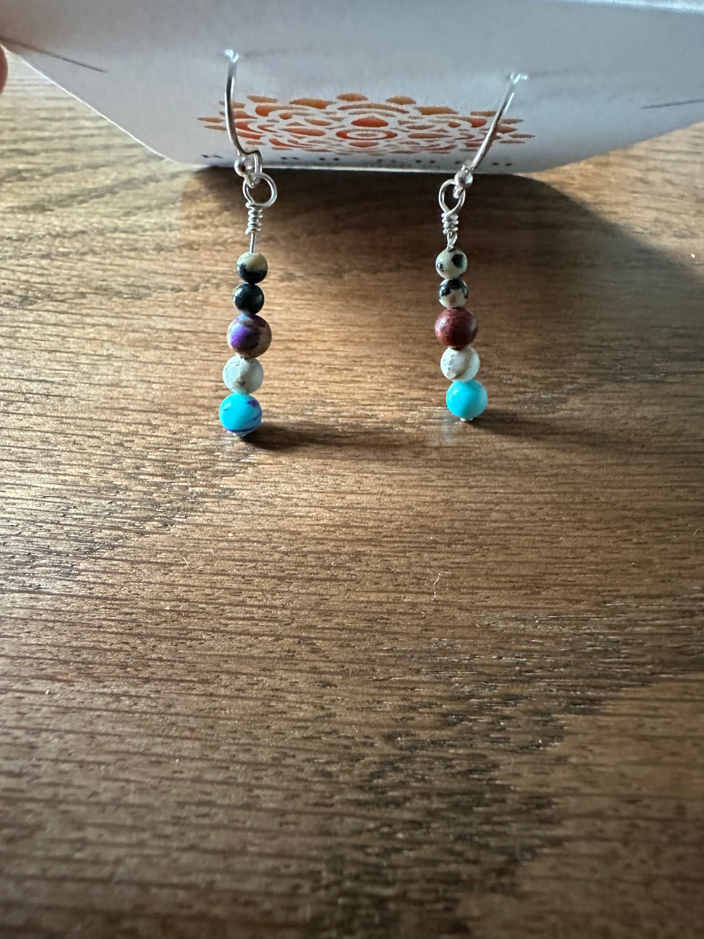 Painted jasper earrings