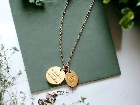 Inhale exhale necklace in gold