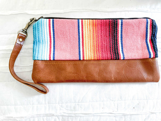 Fiesta Leather Clutch in Sunset