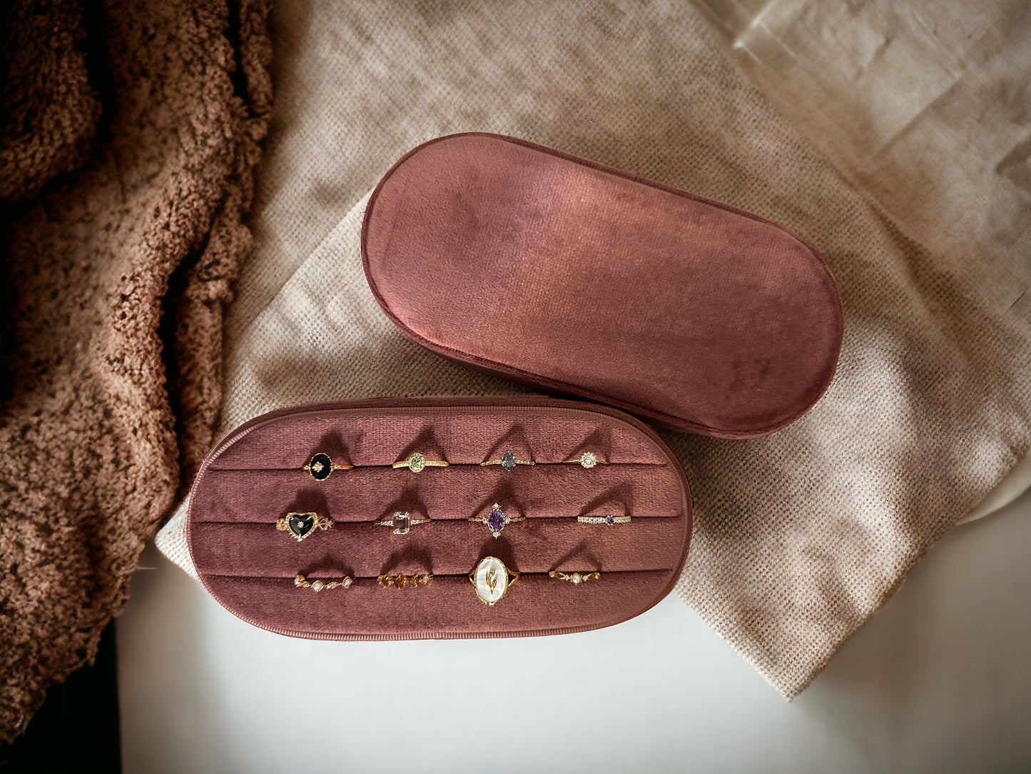 Velvet Jewelry Box - Large Oval - Dusty Rose: Dusty Rose