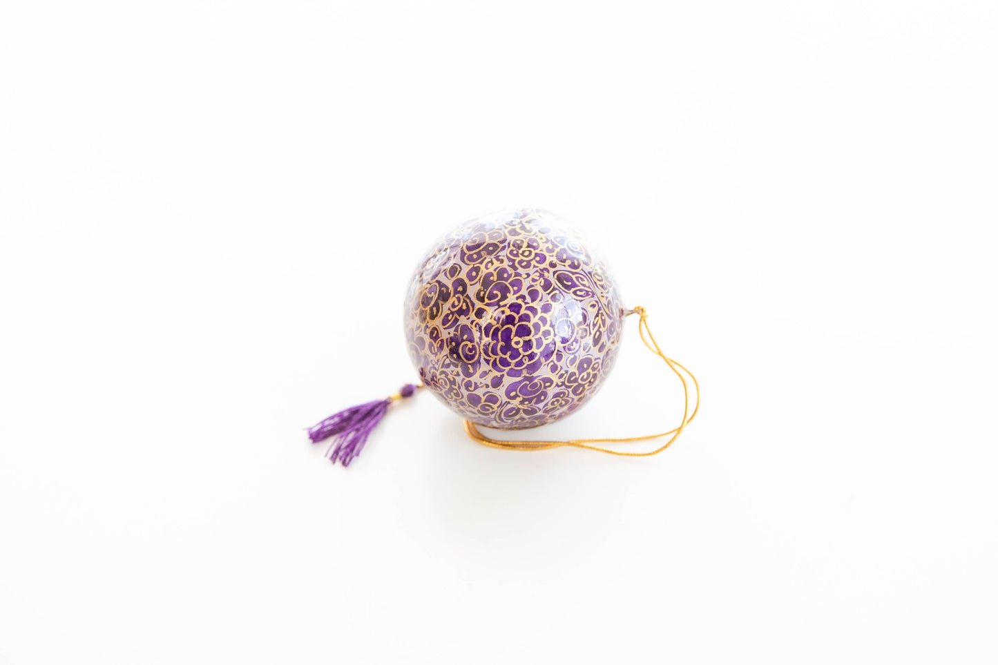 Royal Plum Floral Christmas Ornament, no tassel