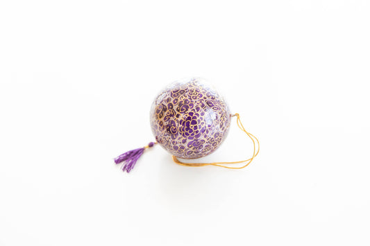 Royal Plum Floral Christmas Ornament, no tassel