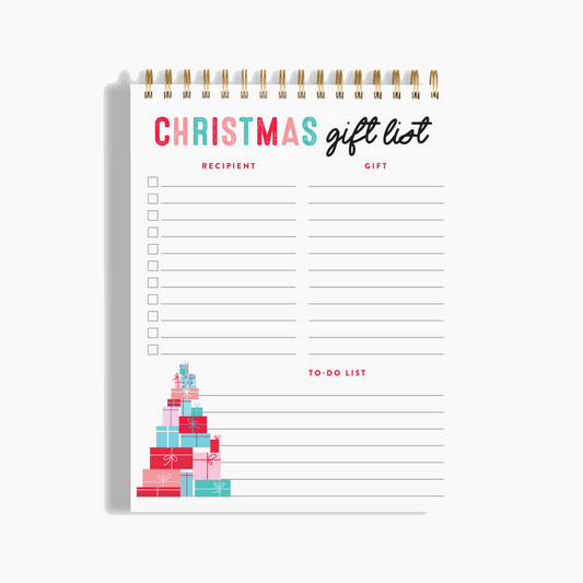 Christmas Gift List Wire Bound Notepad