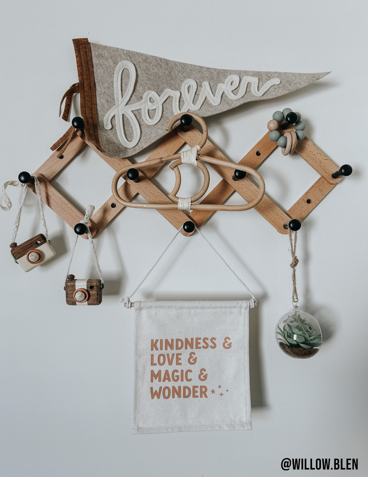 Kindness Love Magic Wonder Canvas Hang Sign - Kids Decor