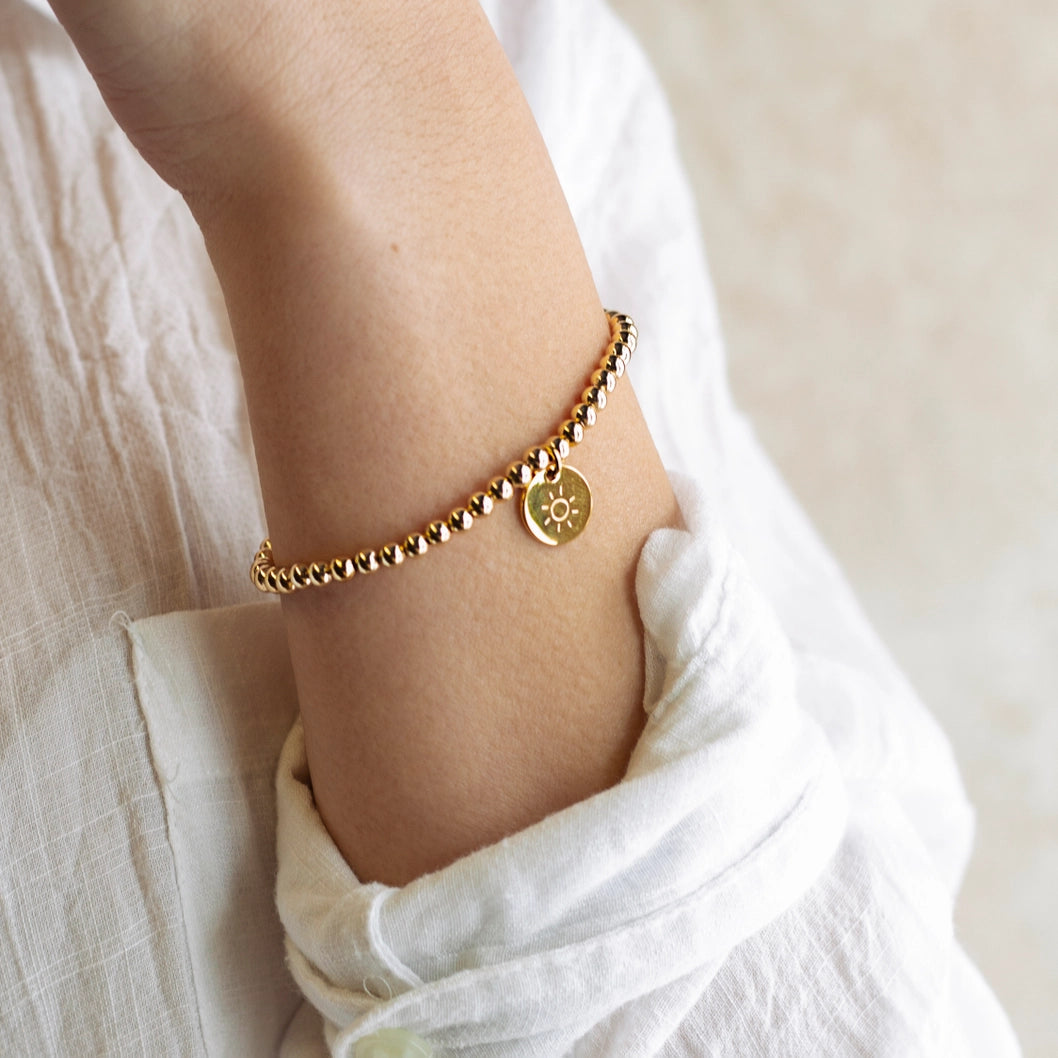 Gold Disc Sun Bracelet-"Keep your face always..."