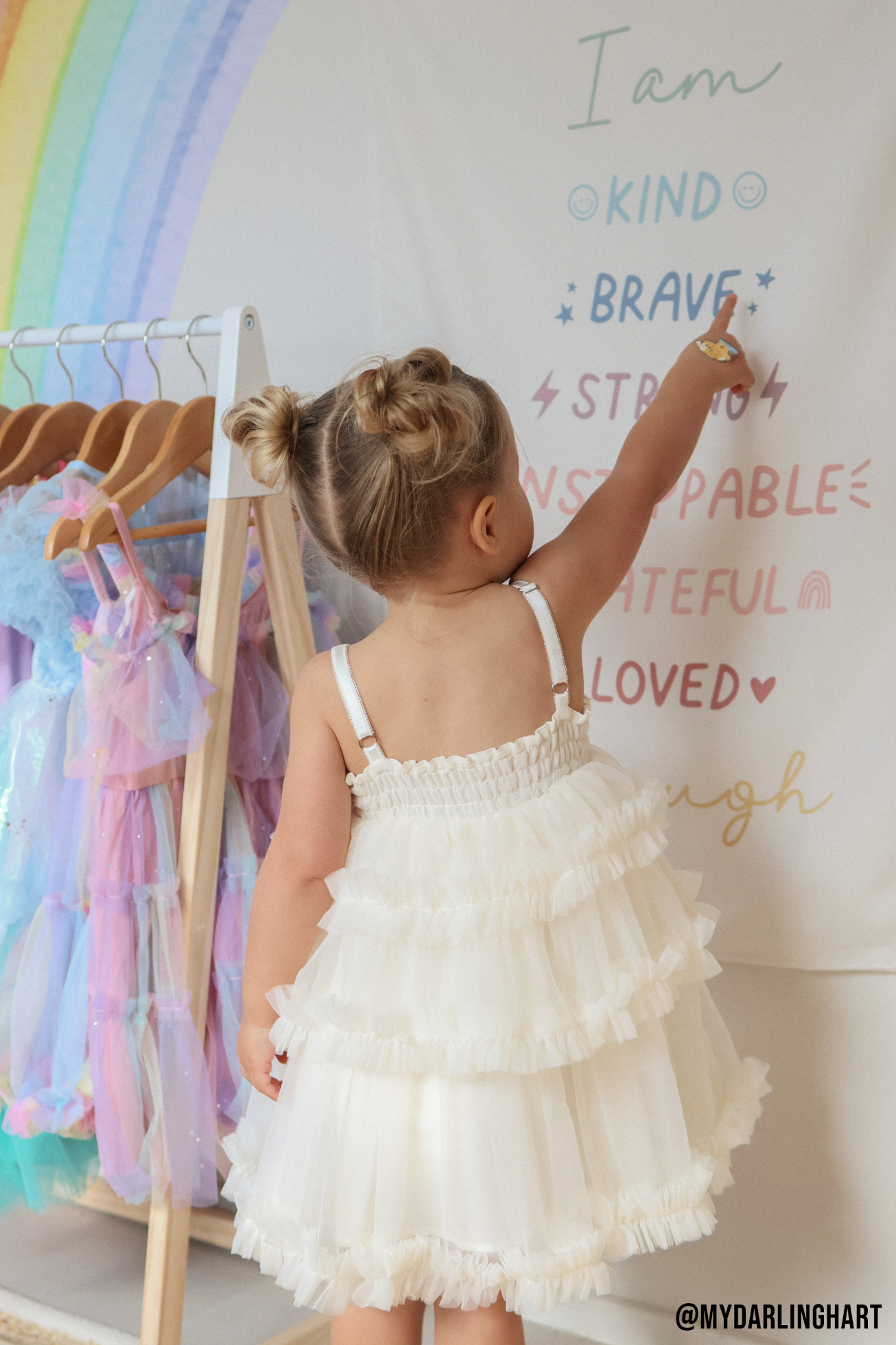Affirmations Banner (Muted Rainbow) - Kids Wall Hanging 36x26