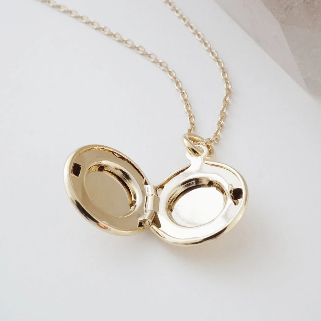 Keepsake Mini Locket Necklace, Gold