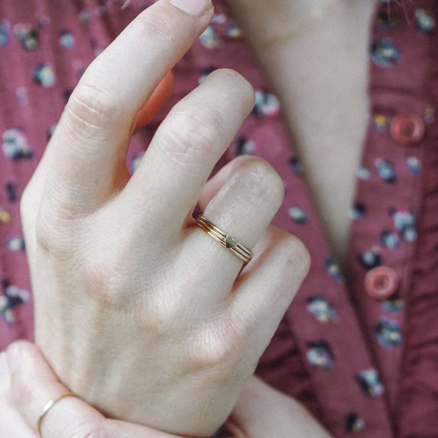 Autumn and June friendship Heart Ring