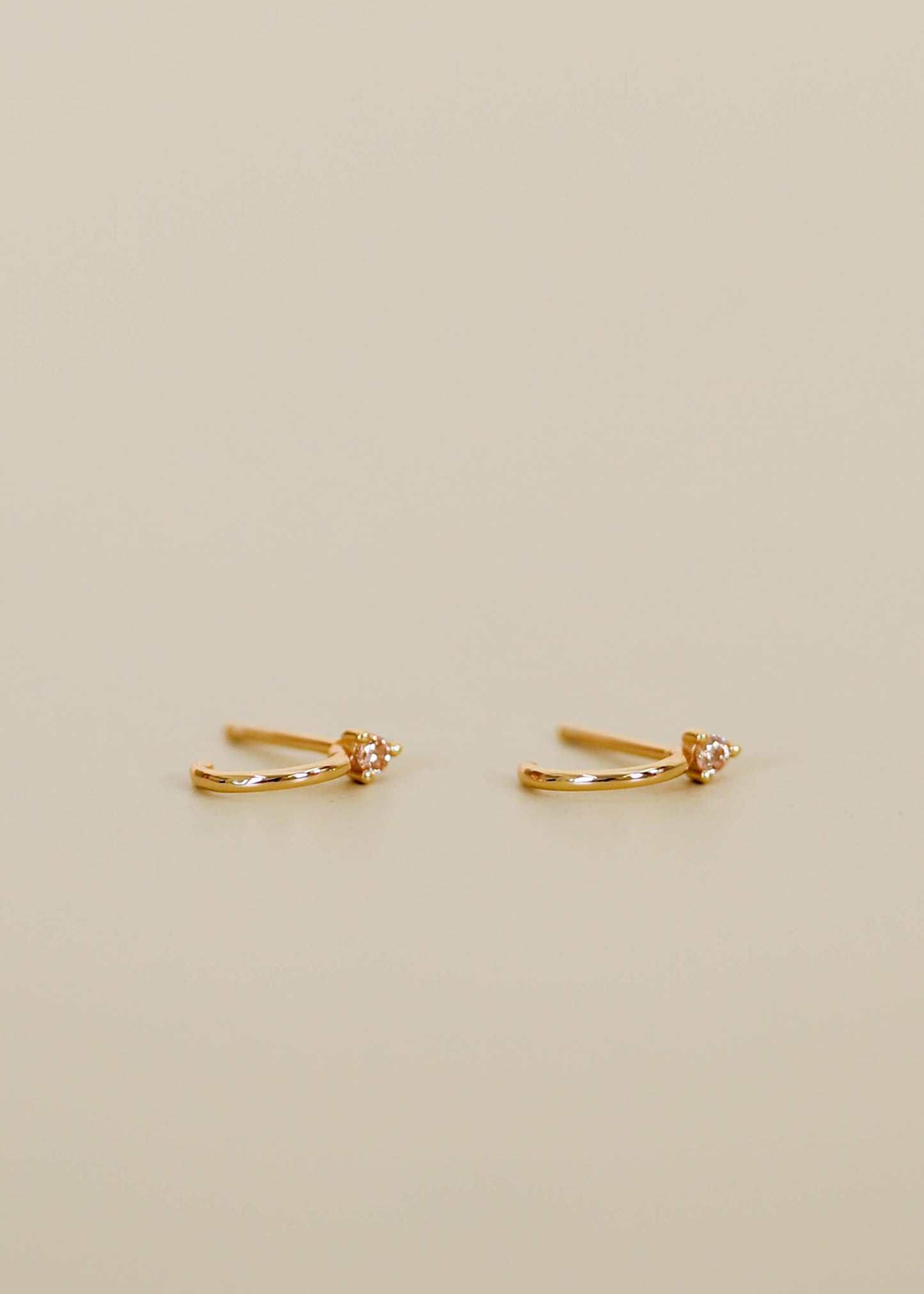 Open Mini Hoop Earring - Champagne