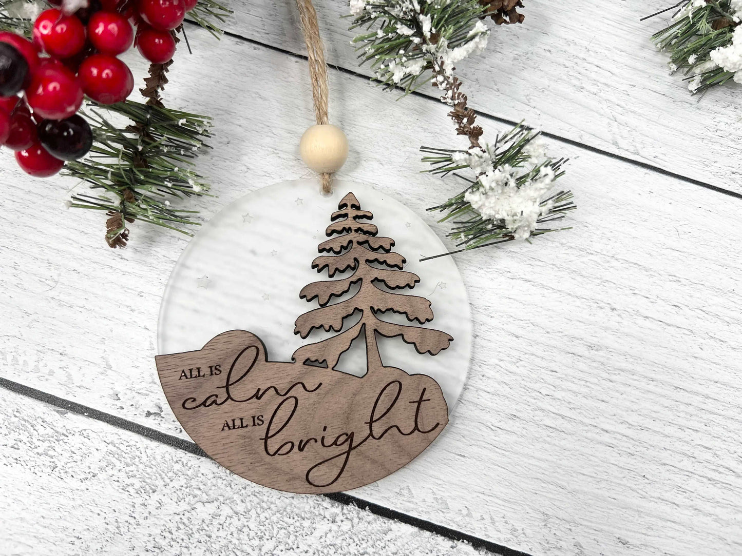 All Is Calm All Is Bright Christmas Tree Ornament