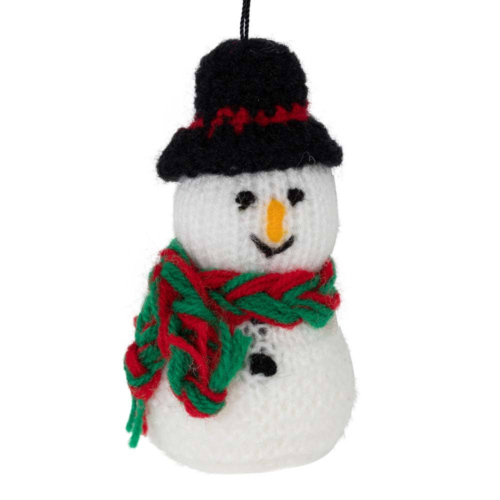 Yarn Snowman Ornament