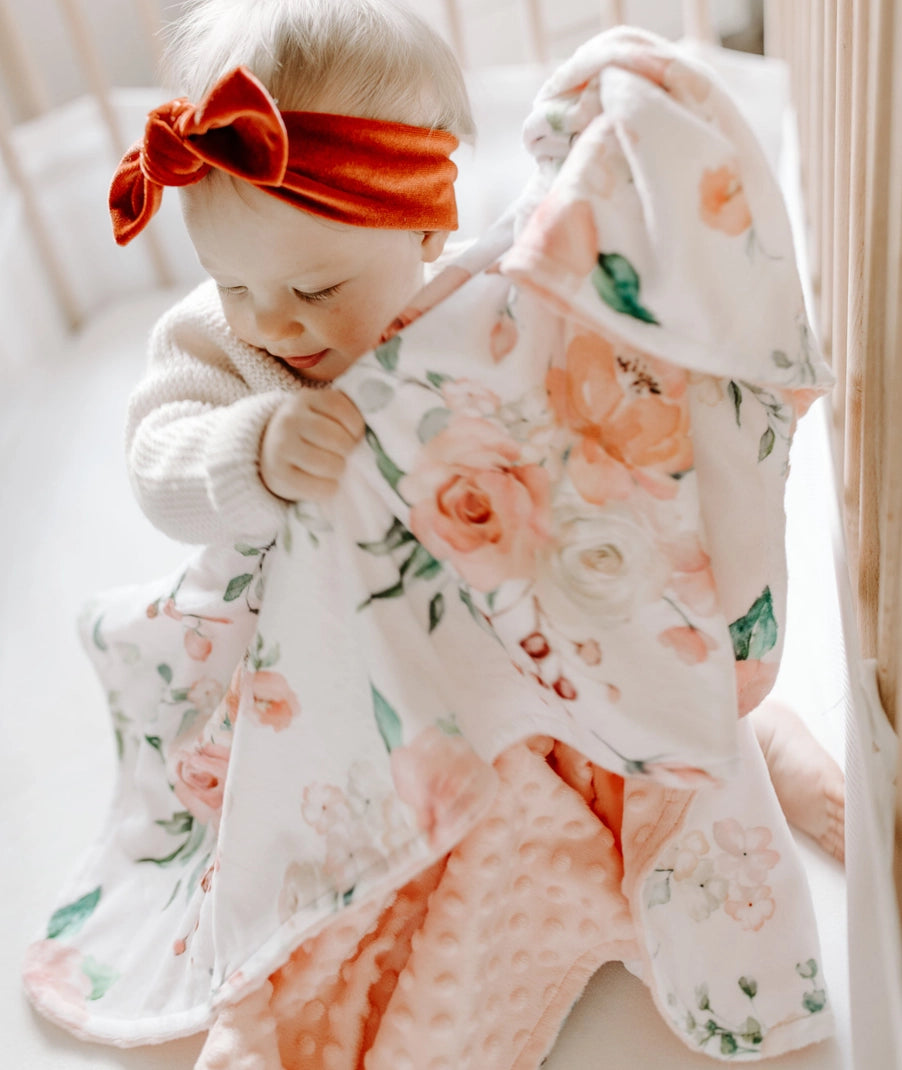 Premium Baby & Toddler Blanket - Peach Floral