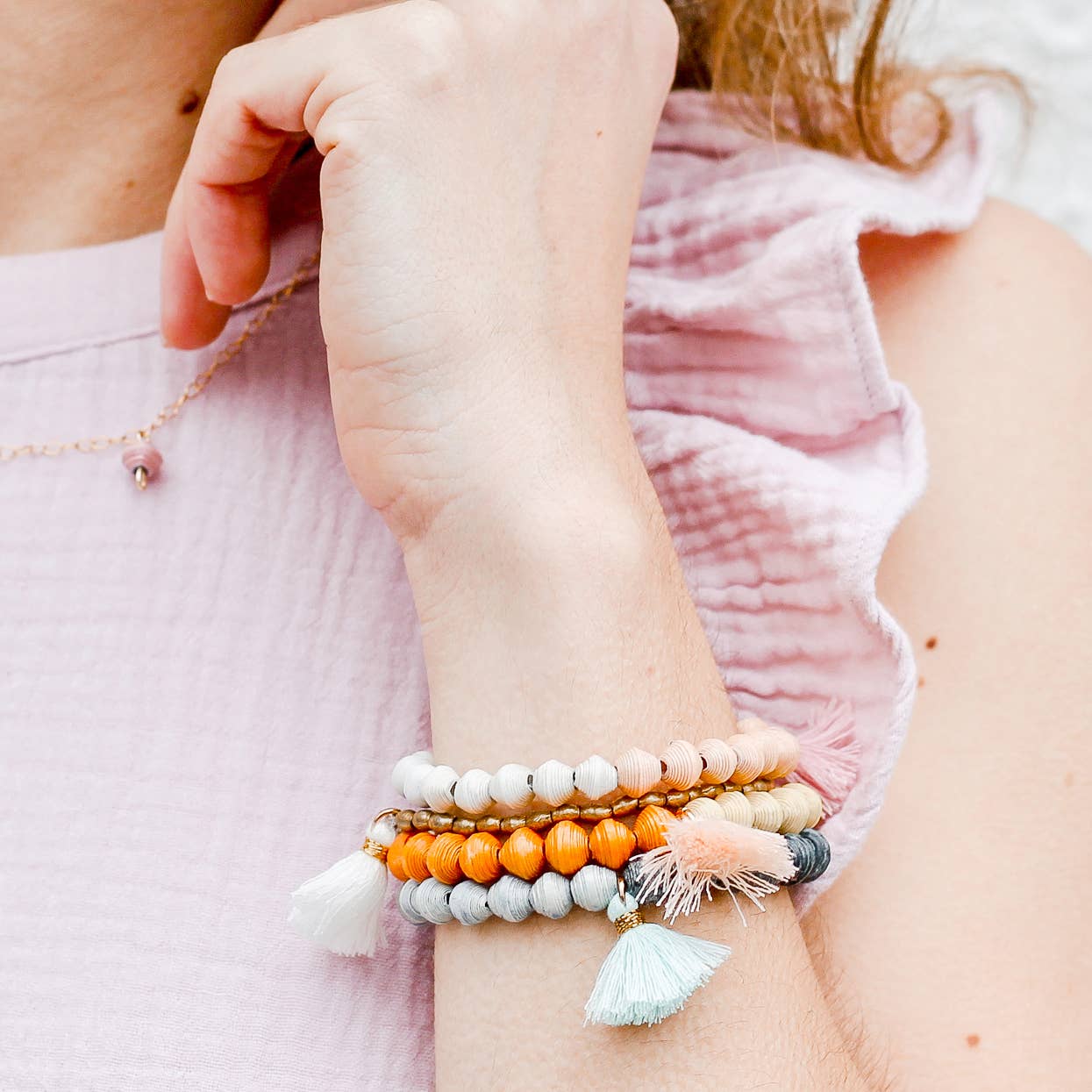 The Jetsetter Tassel Bracelet: Blues